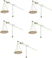 HOODANCOS 5 Sets High Precision Metal Scale Handheld Jewelry Weighing Kitchen Use Scale Portable for Home Decor