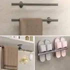 30cm/40cm Wall Mount Towel Rack Metal Bathroom Shelf Creative Towel Bar