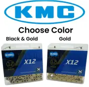 KMC X12 12 Speed Chain Gold Ti OR Black& Gold Ti MT Bike fits Sram Eagle GX XX1