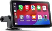 HOTPEAK 7-inch Portable Carplay Screen for Car Compatable with Apple CarPlay and Android Auto,Wireless Car Play Unit with GPS Navigation,Bluetooth,Mirror Link,Touch Screen for All Vehicles