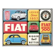 9pc Nostalgic Art FIAT 2.2cm/4.5cm Magnet Set Kitchen Fridge/Refrigerator Decor