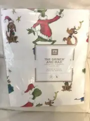 Pottery Barn Teen Organic Flannel The Grinch & Max Sheet Set Twin NWT Dr Seuss