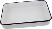 NAMOARLY Classic Vintage Enamel Roasting Pan Oven Roaster Pan Deep Baking Tray Lasagna Dish Enamel Roaster Enamelware for Hot Food Serving
