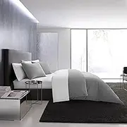Vera Wang - Queen Duvet Cover Set, Luxury Cotton Bedding with Button Closure, Includes Matching Shams (Waffle Pique Pewter Grey, Queen)