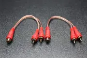 2 PCS RCA WIRE AUDIOPIPE Y SPLITTER 1 FEMALE 2 MALE CAR HOME AUDIO INTERCONNECT