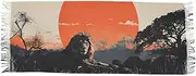 [AIXIWAWA] Women's Pashminas Scarf Art Lion Plain Print, Shawls Wrap Lightwight with Tassel for Evening Dress Dinner Party, Multicolor
