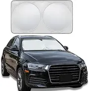 WS-CM Car Windshield Sun Shade with Storage Pouch, Car Sun Visor, Medium Size 150 x 78cm