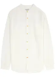 Oliver Spencer Grandad Linen-blend Shirt - Cream - 39 (C15.5 / M) 39 (C15.5 / M)