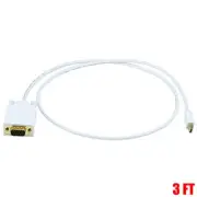 3FT Mini DisplayPort MDP Male to VGA Male Cable Mac Monitor 1080p Gold Plated