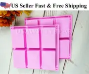 2 Set Rectangle Silicone Soap Making Molds Baking DIY Mold For Cake Bakeware