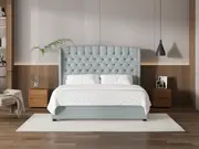 My Style Winged Headboard & Slimline Base - King / Duckegg / Standard Base