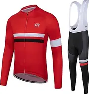 [Coconut Ropamo] Men's Cycling Clothing Sets Long Sleeve Cycling Jersey Sets Road Bike Clothing 4D Padded Cycling Bib Pants