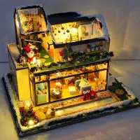 在飛比找蝦皮購物優惠-MOOPS生日禮物diy小屋手工制作房子模型拼裝迷你別墅新年