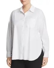 Lysse Plus Schiffer Pocketed Pleated-Back Button-Down Shirt