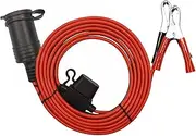 Cigarette Lighter Socket Alligator Clamp - 10ft Battery Clips to Female Car Cigarette Lighter Socket Adapter Extension Cord 12v-24v Battery Clip-on Extension Cable with 15A Fuse