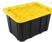 Sterilite Large Storage Bin, 27 Gallon Plastic Storage Container with Snap-On Li