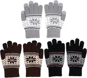 [FOMIYES] 3 Pairs Touch Screen Winter Gloves Windproof Cold Weather Gloves for Cycling and Outdoor Activities Durable Full Finger Design