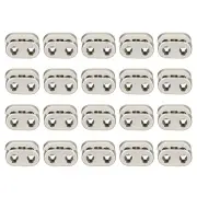 20Pcs Alloy Spring Cord Lock Ends Toggle for Shoelaces Silver Tone 15.7x11.8mm