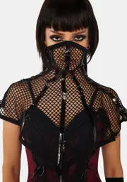 [Punk Rave] Goth Stylish Fishnet Face Mask