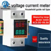 Din Rail LCD Digital Voltmeter Ammeter Electricity Meter AC 60-500V 0.00-99.9A