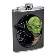 Yin Yang D11 Flask 8oz Stainless Steel Hip Drinking Whiskey
