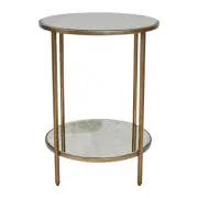 Cafe Lighting & Living Cocktail Mirrored Side Table (Antique Gold) - 50cm x 65cm