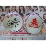 中華職棒 味全龍隊 WBC 中華隊國手 朱立人 吉力吉撈．鞏冠 親筆簽名球 LOGO球