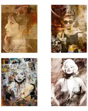 Ready2HangArt Divas 4pc Canvas Wall Art Set