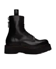 platform leather ankle boots 37,38,39,40,41 Black