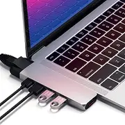 Satechi Type-C Pro Hub Adapter with Ethernet - 4K HDMI, USB-C PD, Gigabit Ethernet, USB 3.0, Micro SD Card Slot - for M2/ M1 MacBook Pro/Air (Silver)
