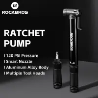 在飛比找蝦皮商城優惠-Rockbros 氣泵帶棘輪工具 120 PSI 鋁合金自行