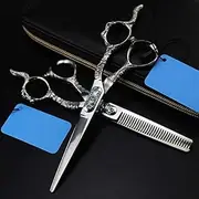 Hair Cutting Scissors, 6 Inch Professional Jp 440C Steel Sheepshead Cutting Barber Hair Salon Thinning Shears Hairdresser Scissors Set
