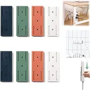 Self-Adhesive Desktop Socket Fixer, Power Strip Holder Fixator, Punch-Free Wall-Mounted Power Strip Holder Mount, Self-Adhesive Socket Organizer, for Kitchen Home Office (Color : 8pcs)