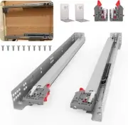 6 Pair Soft Close Undermount Drawer Slides 12 15 18 21 24 21 Inch, Silver