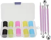 Generic Set Finger Painting Graffiti Tool Sponge Foam Drawing Make Palette Pen Gel Masking Stick Nail Polish Craft Markers Daubers Nail Art Brushes Jelly Stamping Kit Pad Plastic