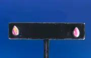 Erick's Sterling Silver Pink Teardrop Stud Earrings Taxco.925