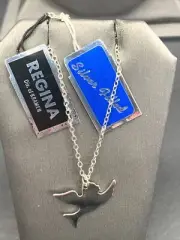 Regina Kramer Of New York Necklace Peace Dove Silver Plate Dainty 15” 1960s NOS