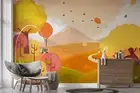 3D Mountains Tree Hillside Self-adhesive Removeable Wallpaper Wall Mural