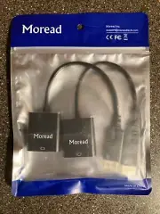 Moread DisplayPort (DP) to VGA Adapter, Male to Female, Gold-Plated, 2-pack- New