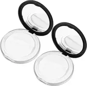 OFFIGAM 2pcs Travel Powder Case Lightweight Empty Makeup Container with Puff Durable Powder Box for Daily Use and Travel for Loose Storage