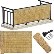 Natural ReedFencing, Bamboo Fencing, Balcony Privacy Screen, Bamboo Fence Rolls, Decorative Fence for Outdoor Privacy Fencing, Sun Blocking, Decorative Divider(1.7 * 10m(5.6 * 32.8ft))