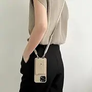 Crossbody Strap Lanyard Leather Phone Case for iPhone 12 Mini 16 15 14 13 11 Pro Max XS XR 8 Plus Wallet with Card Holder Cover,Khaki,for iPhone 11Pro Max
