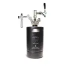 Black 2L Insulated Mini Keg Pressurized Craft Beer Dispenser Flow Control Tap