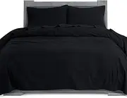 Elegant Comfort Soft 4-Piece 100% Turkish Cotton Flannel Sheet Set - Premium Quality, Deep Pocket Fitted Sheet, Ultra Soft, Cozy Warm Flannel Sheets - King, Black