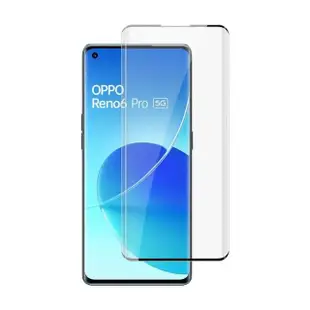 OPPO Reno6 Pro 5G 6.55吋 曲面黑半膠高清鋼化膜手機保護貼(Reno6Pro保護貼 Reno6Pro鋼化膜)