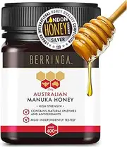 BERRINGA Bioctive Australian Raw Super Manuka Honey MGO 400+ 250g - 100% Pure Independently Tested, Certified, Traceable with Natural Enzymes, Antioxidants, Genuine Natural Superfood, Non GMO