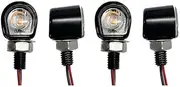TDR 4pcs Clear Motorcycle LED Turn Signal Lights Amber Indicators Mini Blinkers Universal Tinted