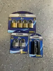 Lot of 7 New Brinks Padlocks & One Combination Lock