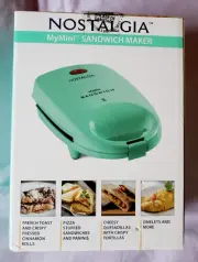 Nostalgia MyMini Sandwich Maker Teal New Factory Sealed Panini maker