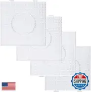 Fuse Beads Boards 5mm Large Clear Plastic Pegboards for Kids Craft Beads 4 PC